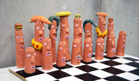 Lauren Cohen, "Hot Dog Chess Set"