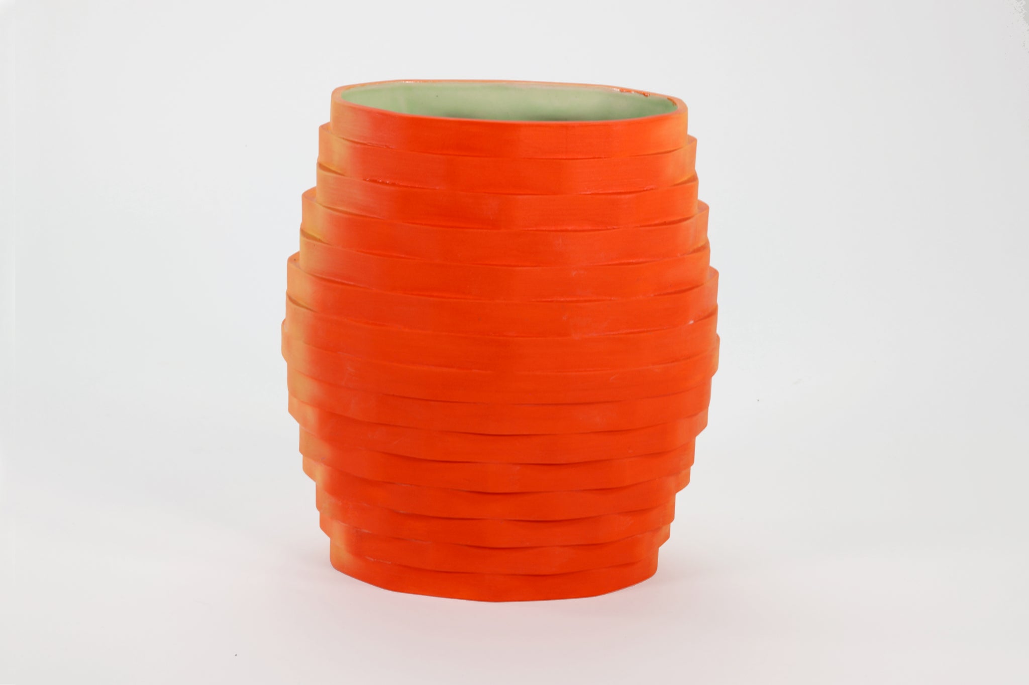 Christine Romanell, "Oval Vessel Orange Green"