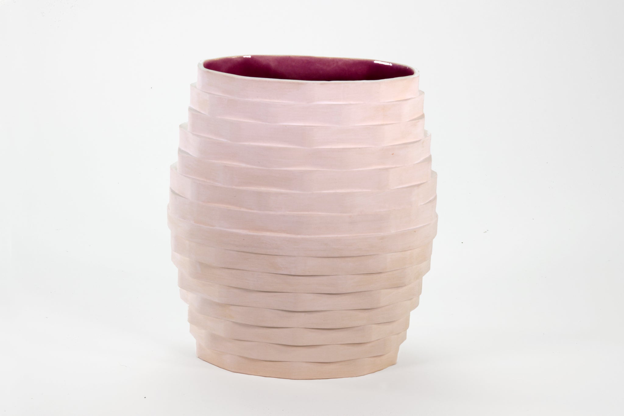 Christine Romanell, "Oval Vessel White Orange"