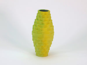 Christine Romanell, "Medium Vessel Yellow Teal"