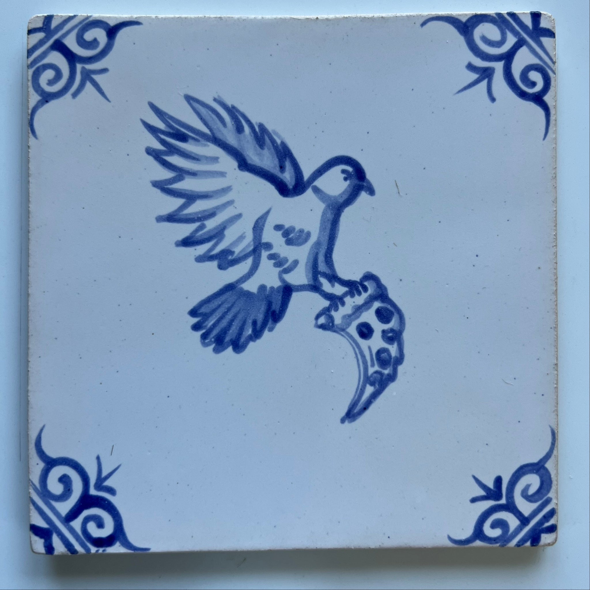 KV Tiles, "Pigeon with Pizza" SOLD