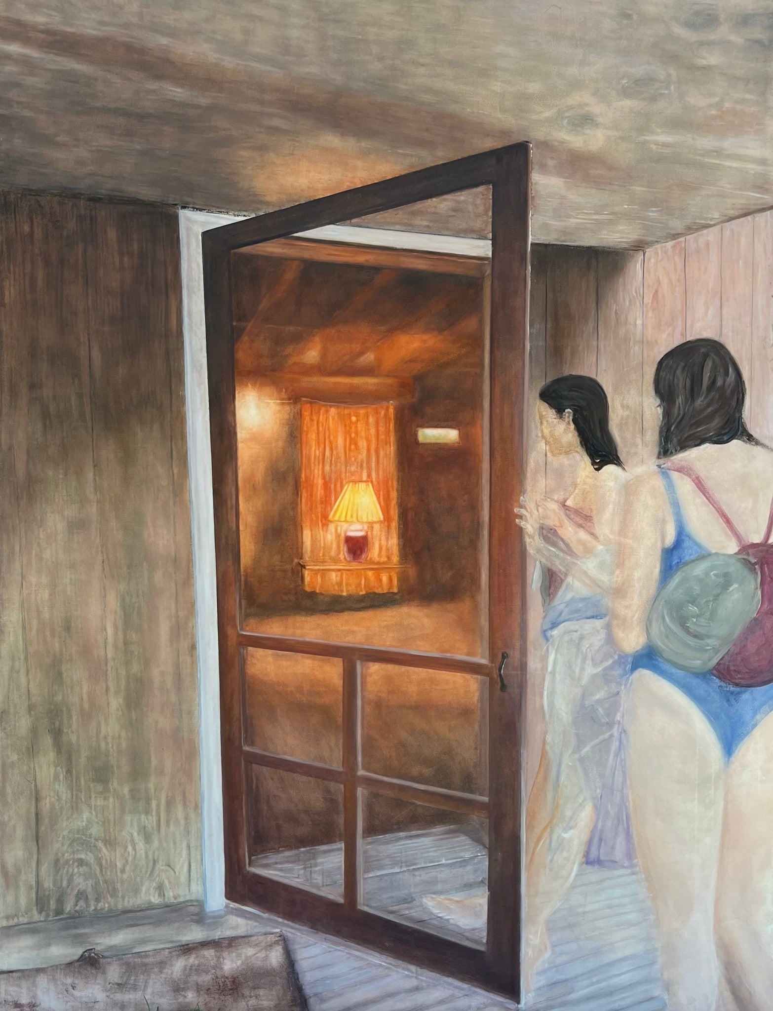 Aleksandra Dougal, "Women Walking Through the Door"