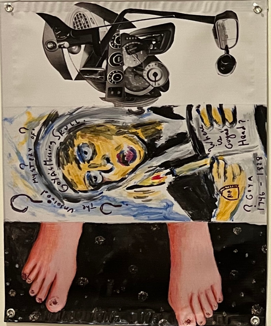 Lisa Bowman, "Exquisite Corpse Banner #2 (Justine, Scooter, Sally)"