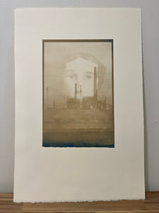 Jo Andres, "Spirit with Smokestacks-fade to blue"