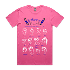 Ace Lehner, "Barbershop: The Art of Queer Failure (custom t-shirt in pink)