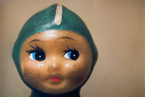 Jo Andres, "Green Doll Face Left"