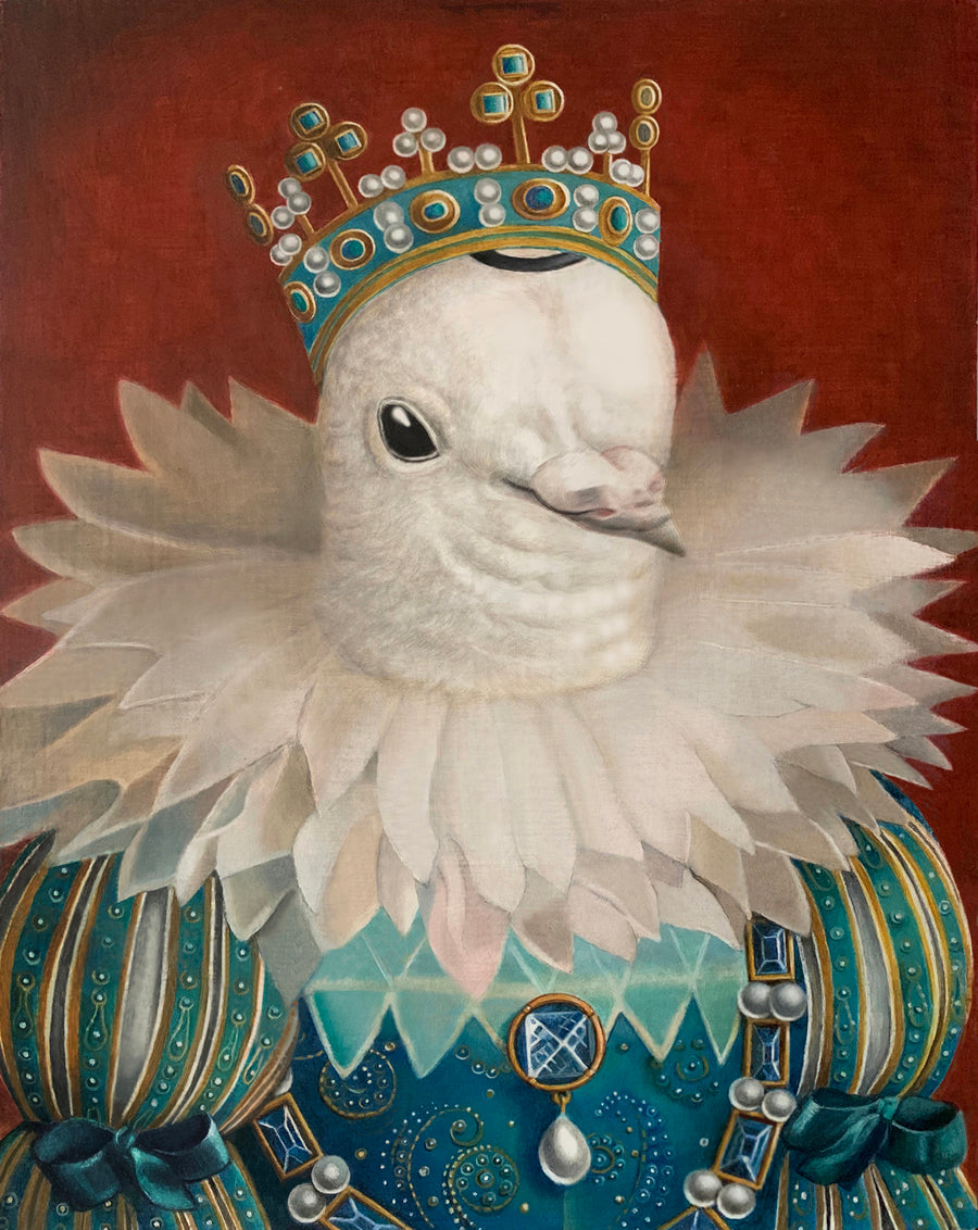 Amy Hill, "Bird with Blue Bows"