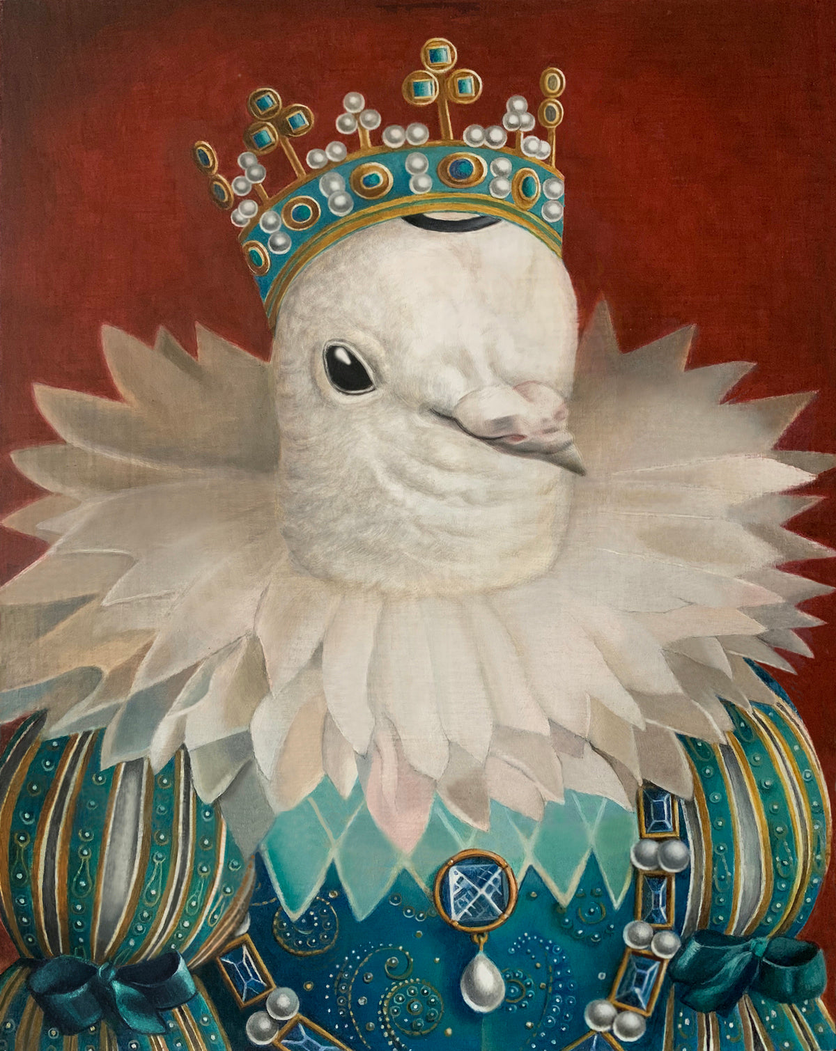 Amy Hill, "Bird with Feather Collar"