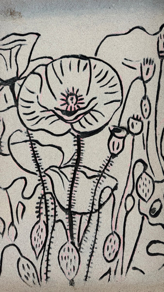 Bianca Abdi-Boragi, "Sand Painting_Poppy Fields"