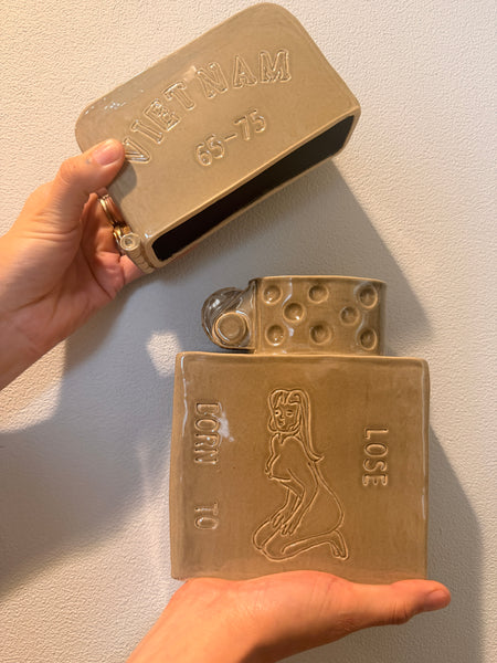 Johannah Herr, "Vietnam Zippo Lighter Tiki Mug (Born To Lose)"