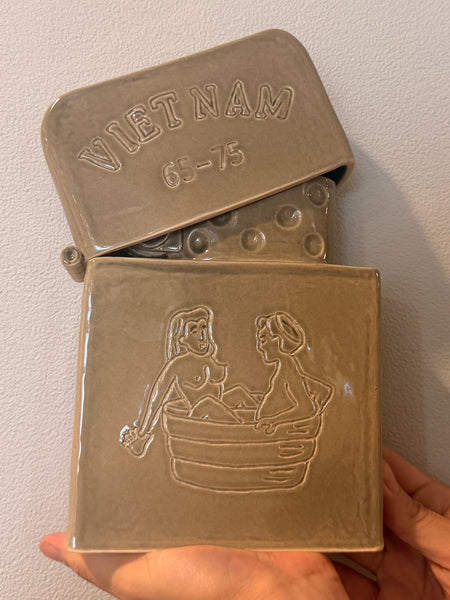Johannah Herr, "Vietnam Zippo Lighter Tiki Mug (Bathtub Lovers)"