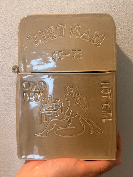 Johannah Herr, "Vietnam Zippo Lighter Tiki Mug (Hot Girl Cold Beer)"