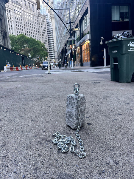 Louis Sarowksy, "Belgian block carved by the streets of New York city"