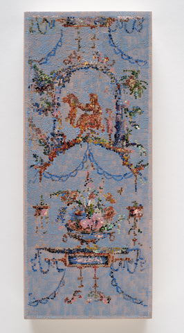 Kirstin Lamb, "Blue Wallpaper Floral Miniature"