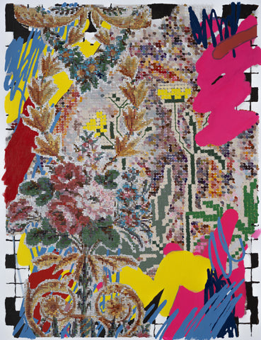 Kirstin Lamb, "French Wallpaper Pink Scribble Remix"