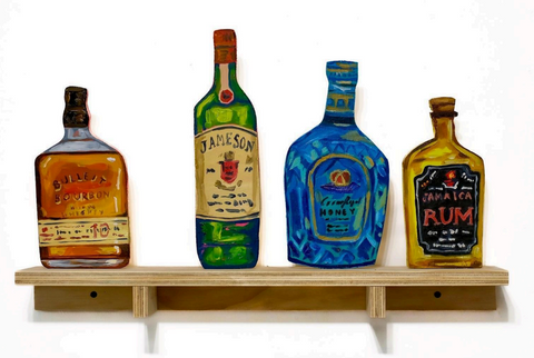 Danielle Klebes, "Liquor shelf 1"