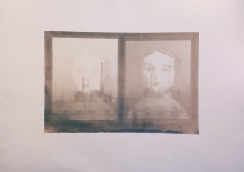 Jo Andres, "Spirit with Smokestack-double-horizontal-NFS" | Not For Sale