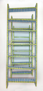 Eliot Greenwald, "Shelf Drawing (Graph Paper with Highlighter)"