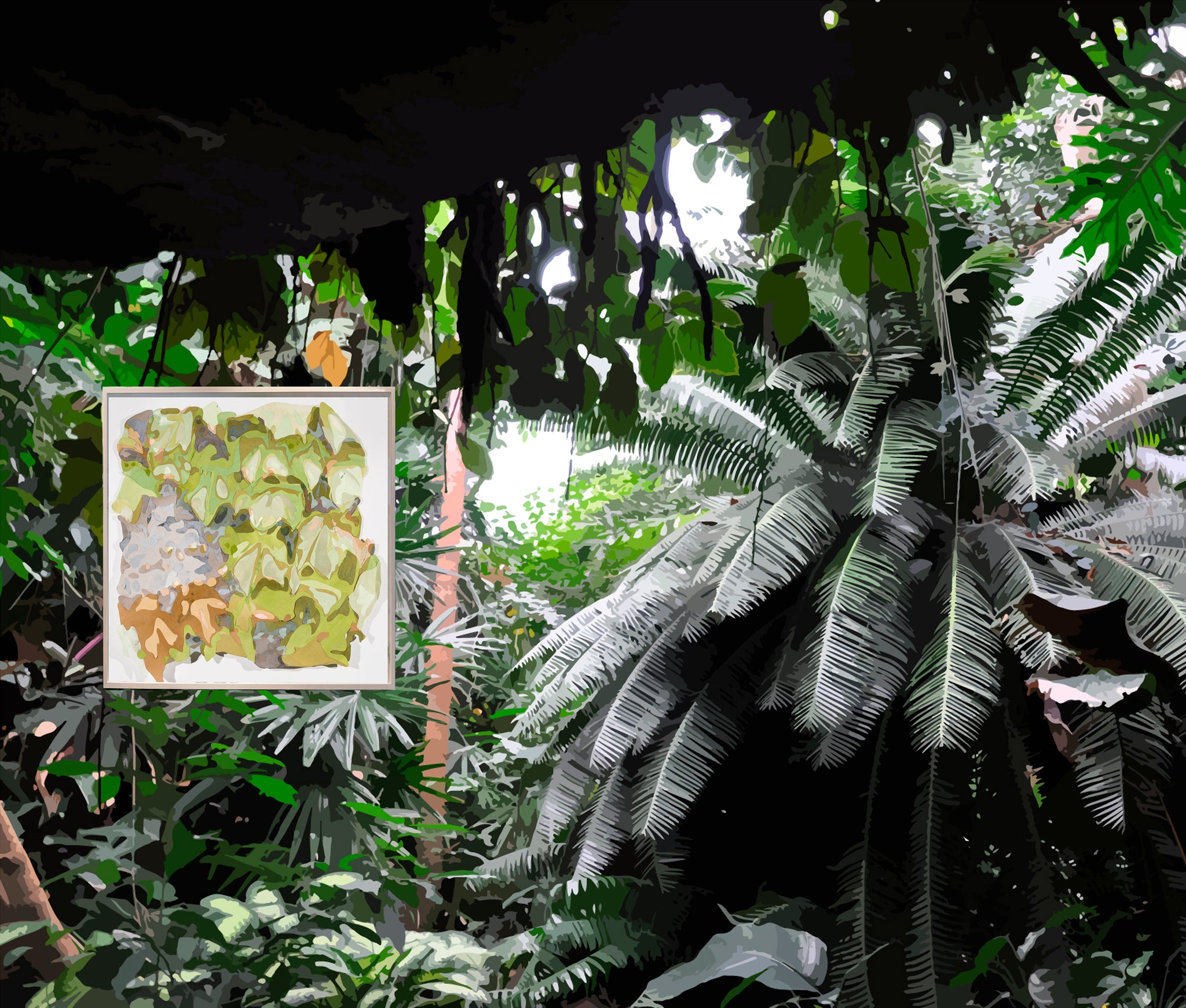 Naomi Kawanishi Reis, "Borrowed Landscape VII (Tropics of Africa, Asia and the Amazon)"