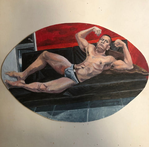 Dale Wittig, "AM flexing on his Black Couch"