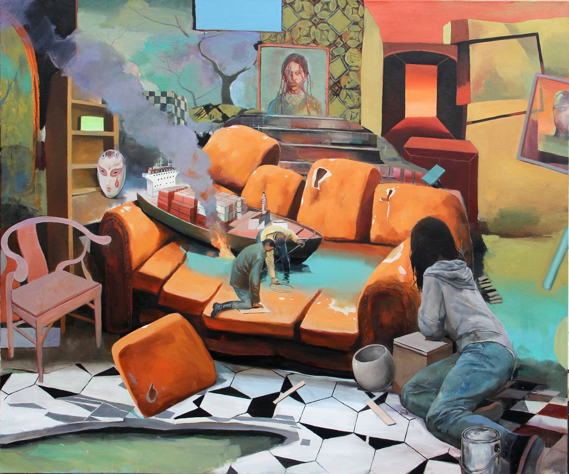 Furong Zhang, "Ship on a Couch"