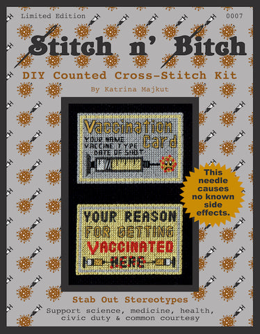Katrina Majkut, "Vaccination Card DIY Counted Cross-Stitch Kit"
