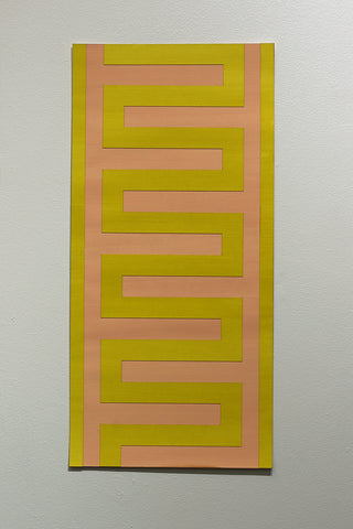 Elspeth Schulze, "Meander Border (Chartreuse + Peach)"