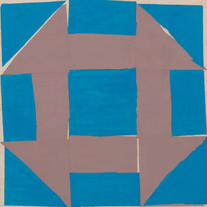 Brigitte Engler, "Objet mathématique #1 (blue and light brown/four corners)"