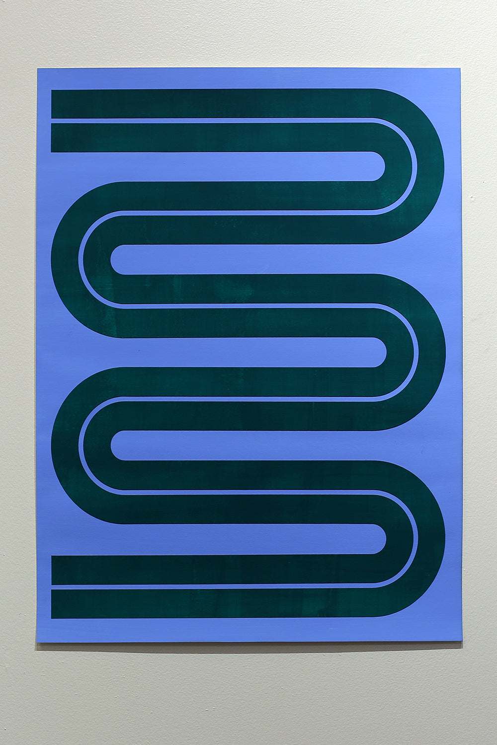 Elspeth Schulze, "Meander Line (Emerald + Blue)"