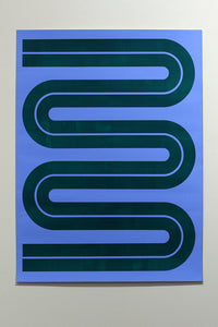 Elspeth Schulze, "Meander Line (Emerald + Blue)"