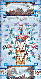 Kirstin Lamb, "After French Wallpaper Blue Urn with Scene" SOLD