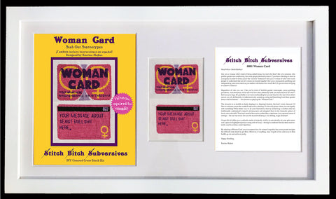 Katrina Majkut, "Woman Card DIY Counted Cross-Stitch Kit" (Framed Artist Print and Hand-Stitched Sampler)