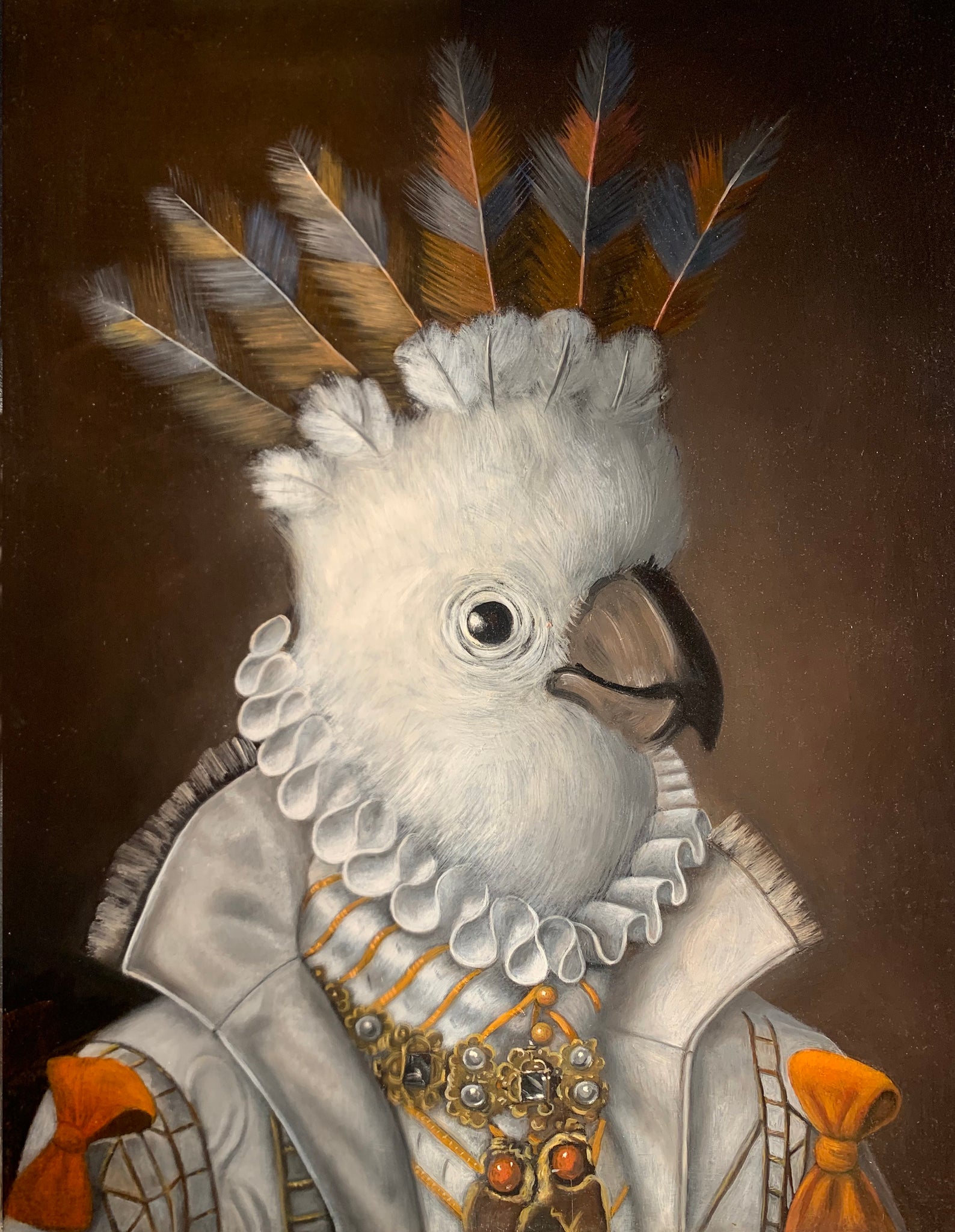Amy Hill, "Bird with Orange Bows" SOLD
