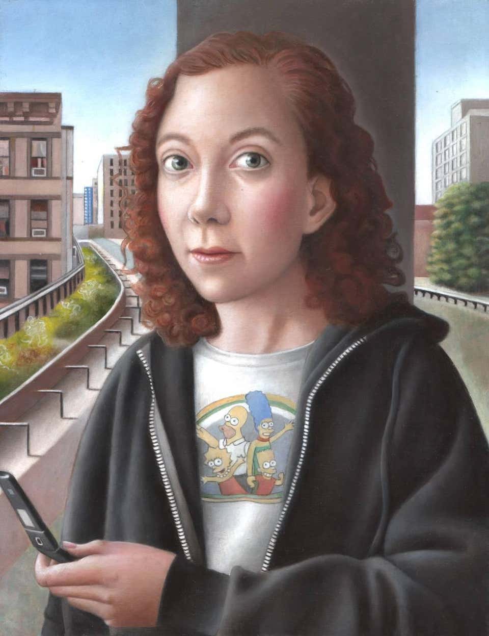 Amy Hill, "Woman with Flip Phone"