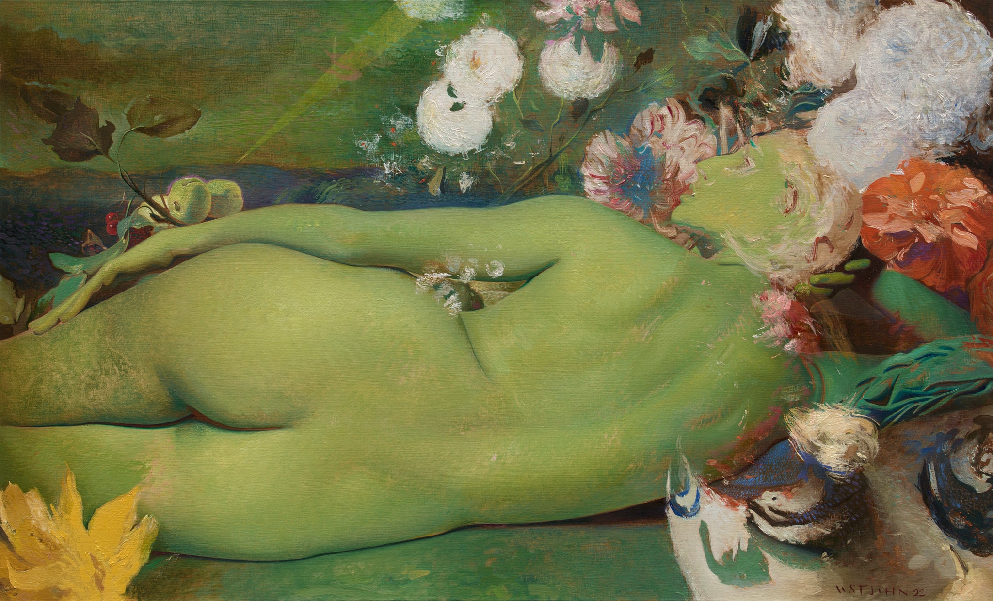 Will St. John, "Green Nude with Search Light"