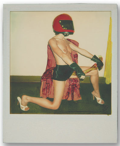 Maripol, "HELMET HAND PAINTED POLAROID"