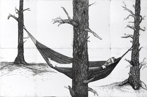 Daniel Heyman, "Summer: Artist Sleeps"