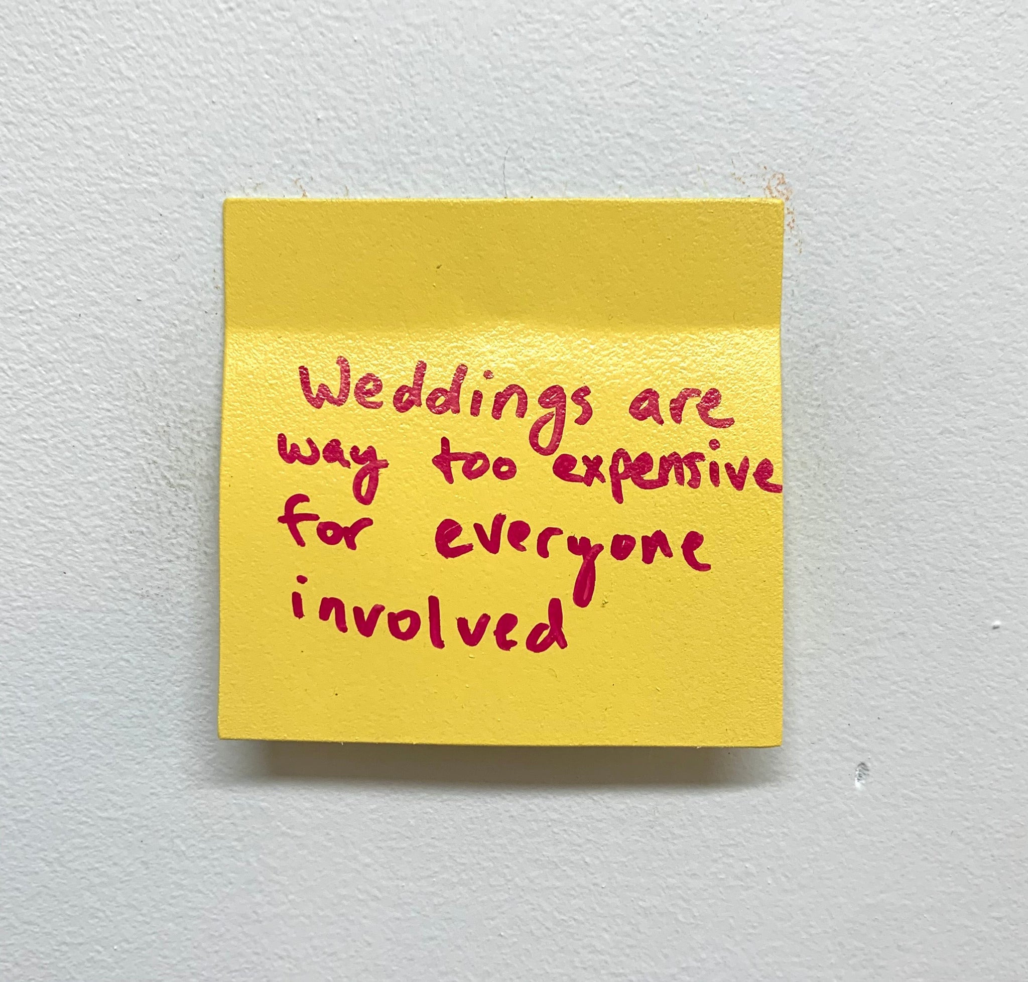 Stuart Lantry, "Weddings are too expensive"