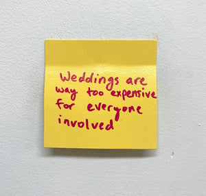 Stuart Lantry, "Weddings are too expensive"