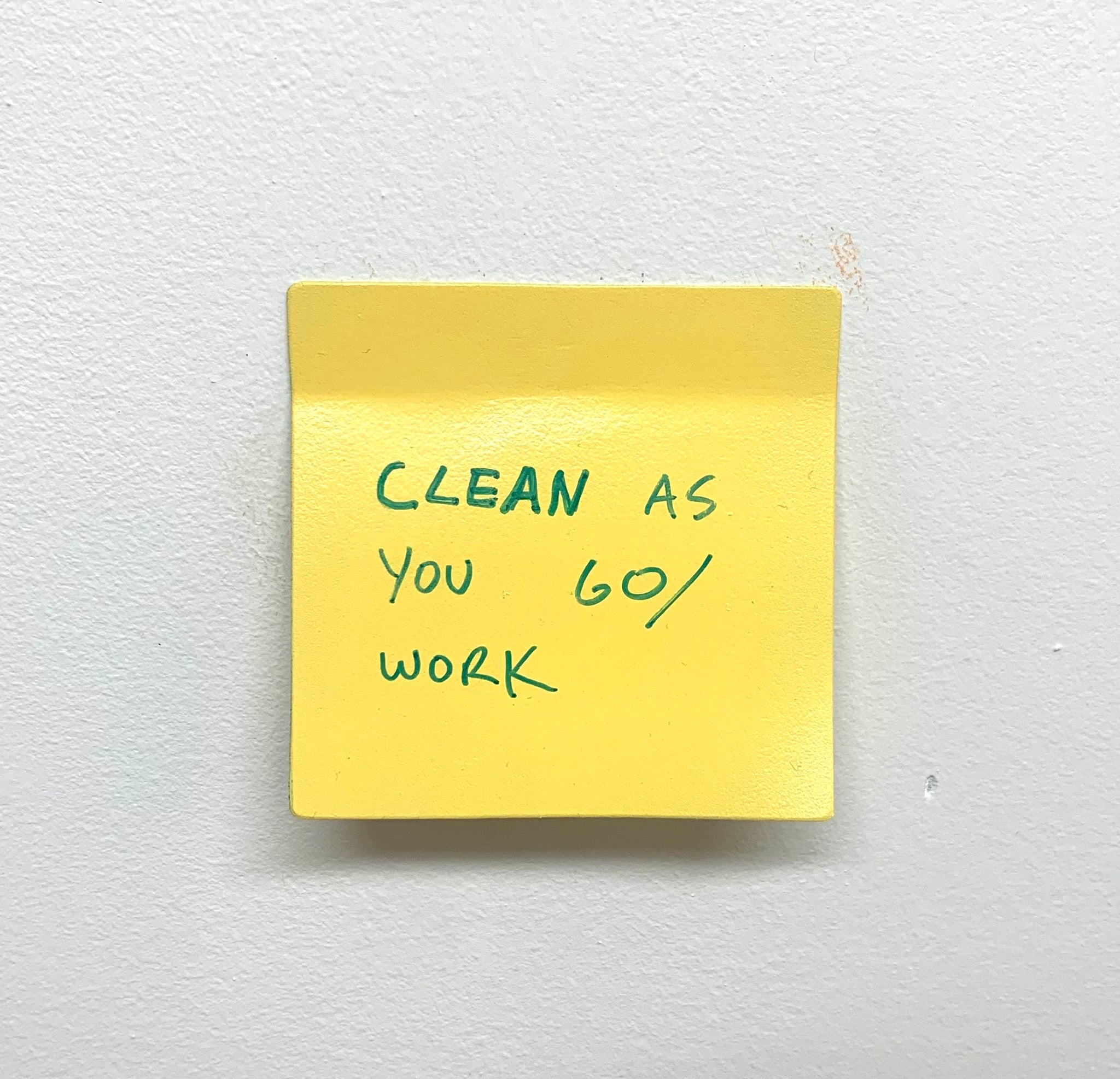 Stuart Lantry, "Clean as you go/work"