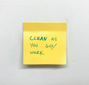 Stuart Lantry, "Clean as you go/work"