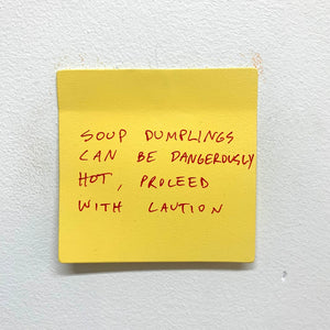 Stuart Lantry, "Soup dumplings can be dangerously hot" SOLD