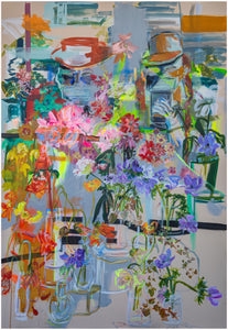 Tracy Morgan, "Untitled (Two figures with flowers in vases)"