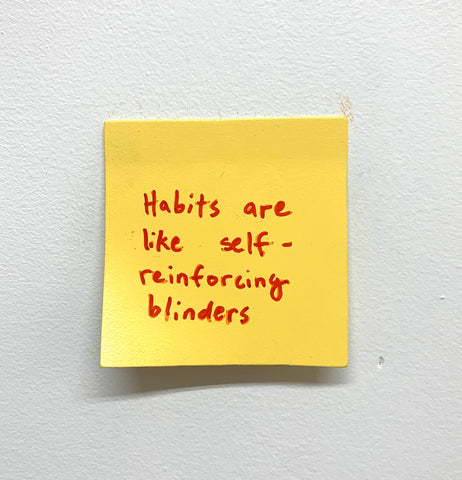 Stuart Lantry, "Habits are like self-reinforcing blinders"