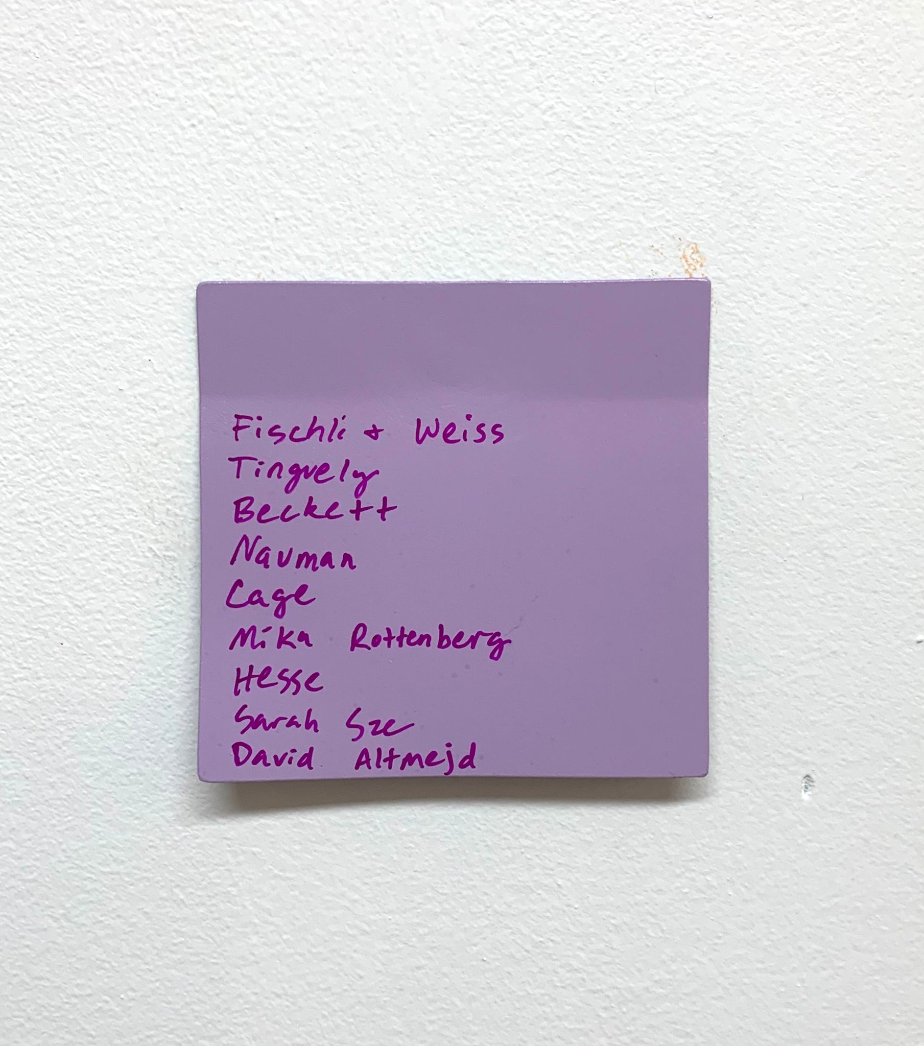 Stuart Lantry, "List of most influential artists on my work"