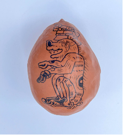 Jamie Martinez, "Avocado with Mayan Glyph"