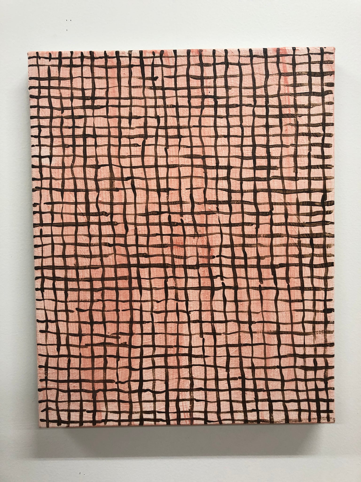Kirstin Lamb, "Grid Painting Pink"