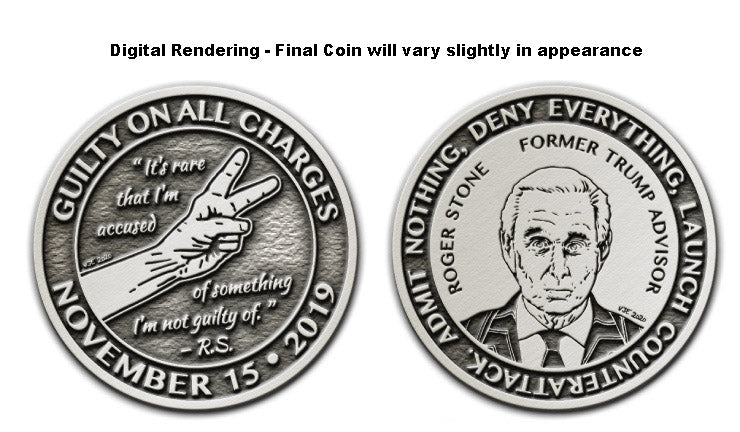 Valery Jung Estabrook, "Roger Stone (Guilty On All Charges), PEWTER EDITION"