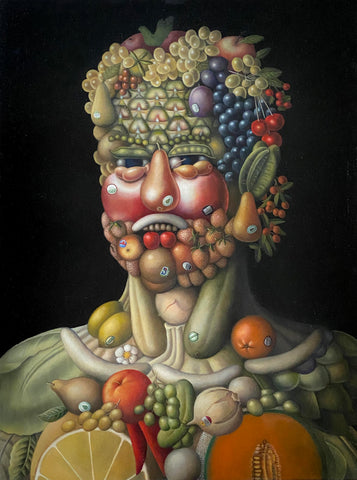 Amy Hill, "Organic Fruit Head" SOLD